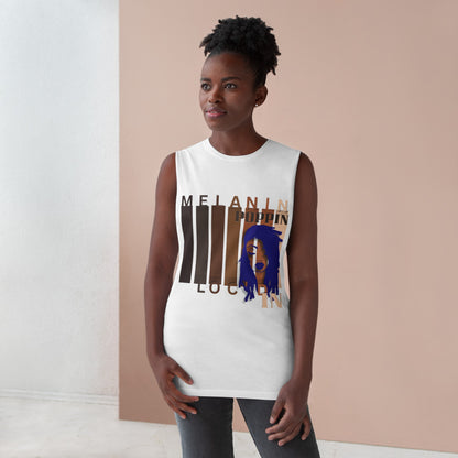 Melanin Poppin Blue Unisex Barnard Tank