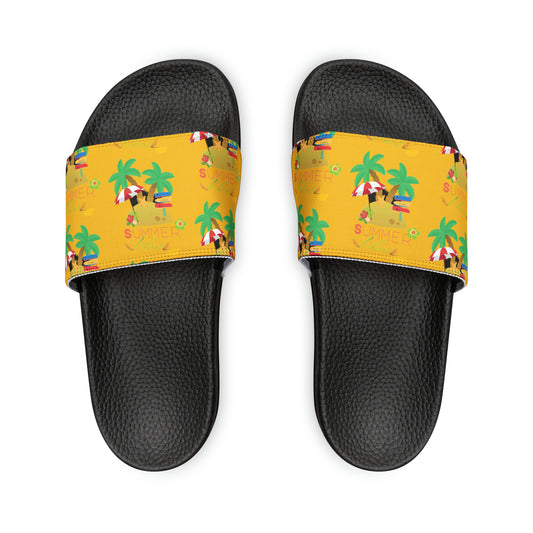 Summer Vibes Youth PU Slide Sandals-VMA Specialties Boutique