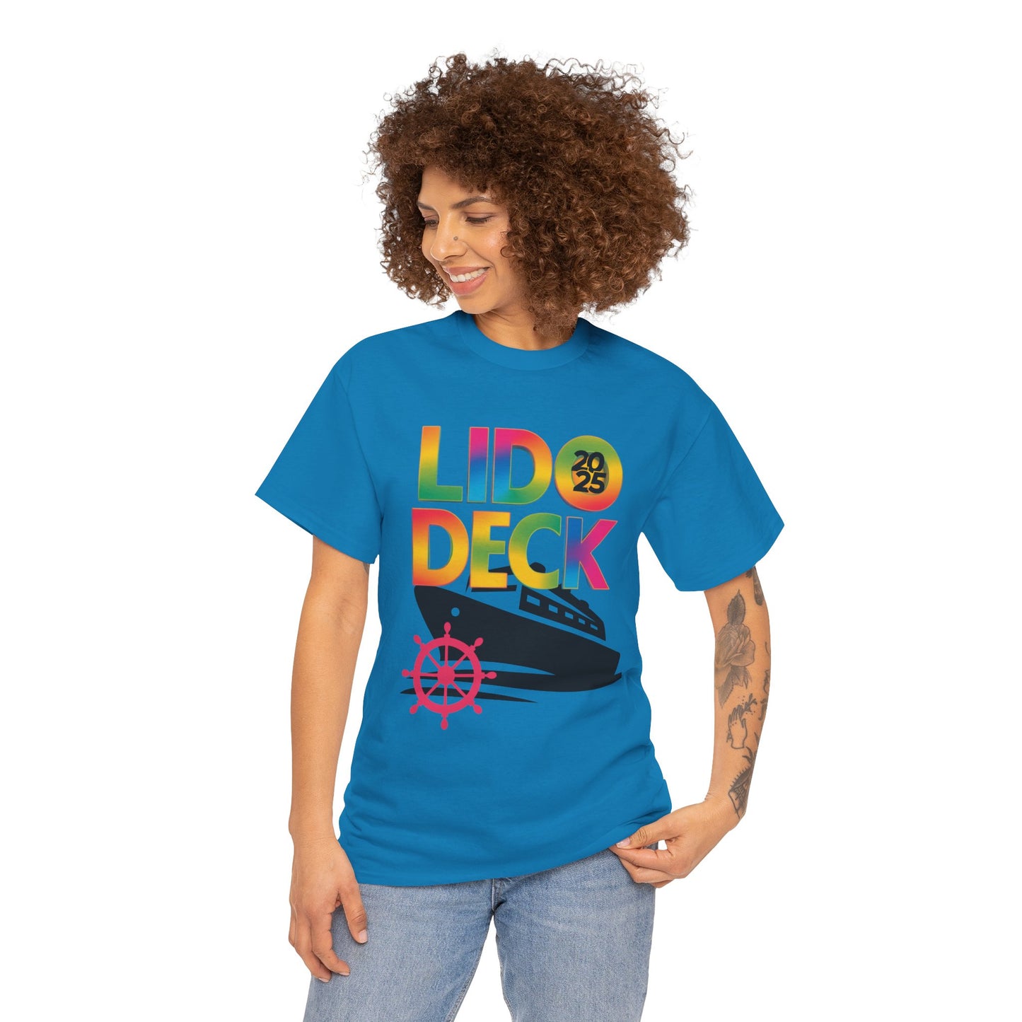 LIDO DECK Unisex Tee - Tropical Rainbow Cruise Theme 2025