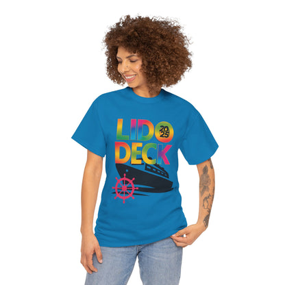 LIDO DECK Unisex Tee - Tropical Rainbow Cruise Theme 2025