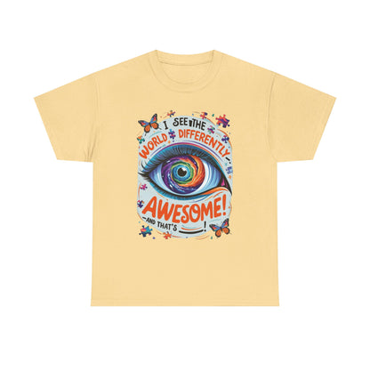 Autistic Mind Unisex Tee, Neurodiversity Shirt, Eye Galaxy T-Shirt, Puzzle Pieces, Unique Perspectives Tee, Autism Awareness