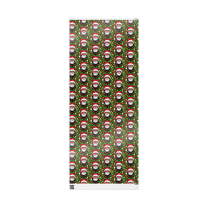 Christmas Cheer African American Wrapping Papers, Festive African American Santa Gift Wrap, Holiday Ornaments, Rosy Cheeks, Nose, Xmas Spirit Decor, Party