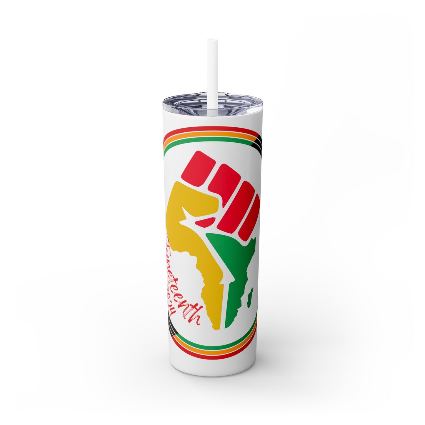 Juneteenth Skinny Tumbler with Straw, 20oz