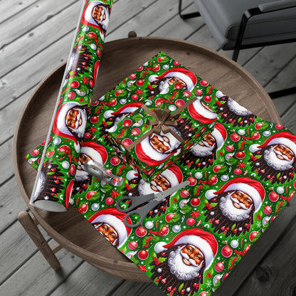 Christmas Cheer African American Wrapping Papers, Holiday Ornaments, Rosy Cheeks, Nose, Xmas Spirit Decor, Party