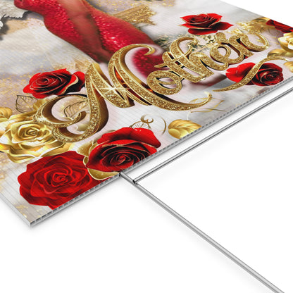 Elegant Angelic Plastic Yard Sign with Roses - Perfect for Celebrations