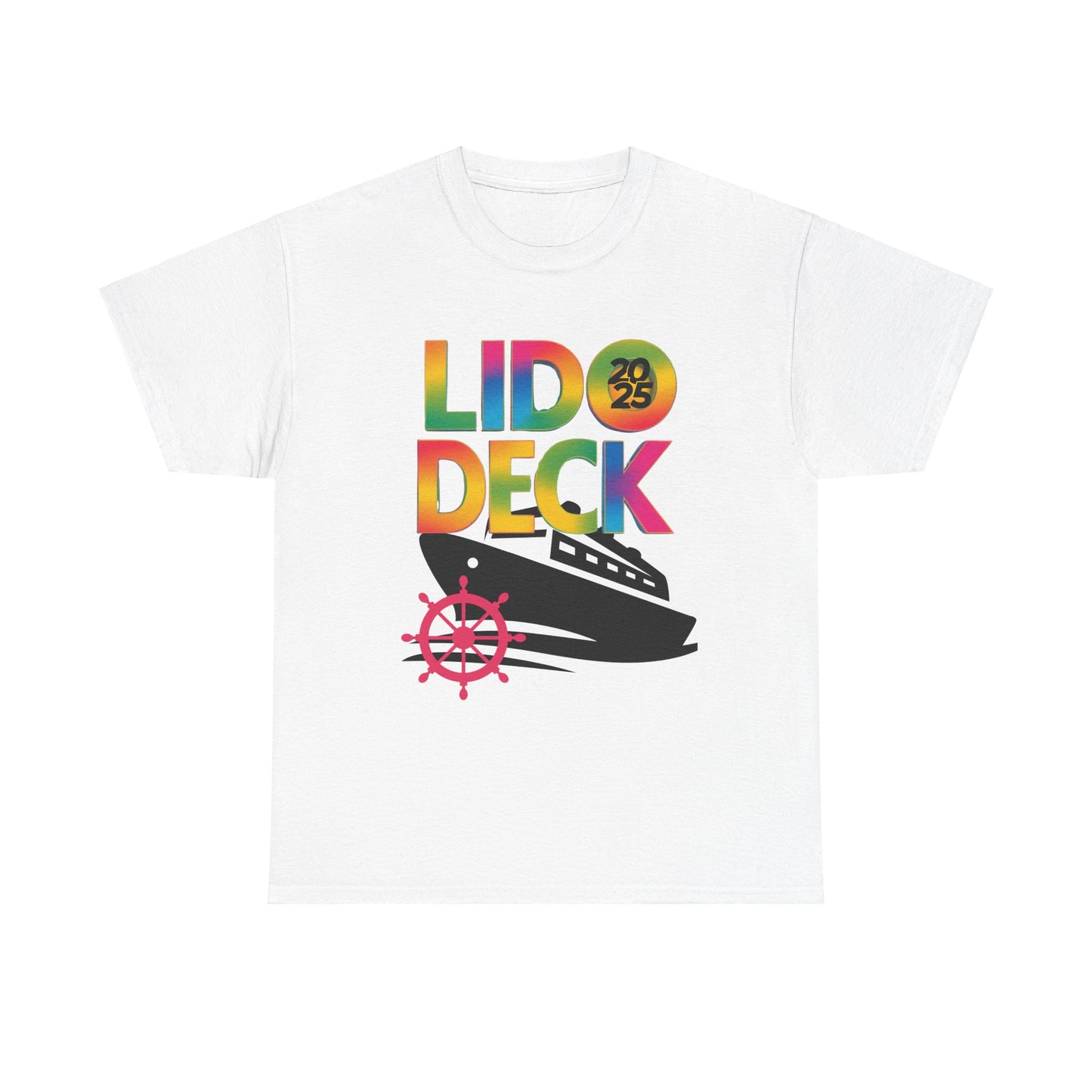LIDO DECK Unisex Tee - Tropical Rainbow Cruise Theme 2025