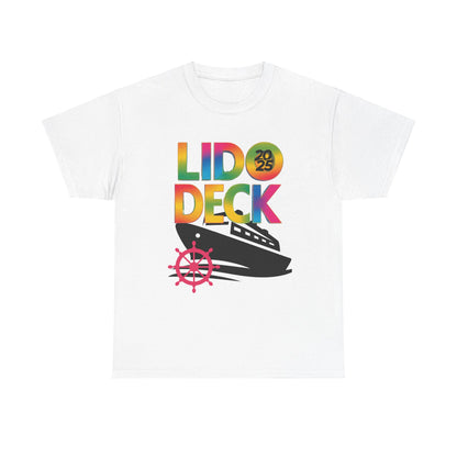 LIDO DECK Unisex Tee - Tropical Rainbow Cruise Theme 2025