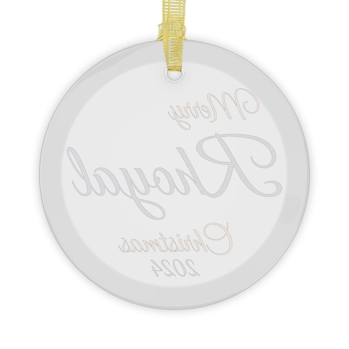 Glass Ornaments Merry Rhoyal Christmas 2024 Royal Blue and Yellow Sorority Inspired Ornament