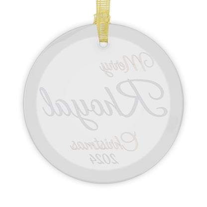 Glass Ornaments Merry Rhoyal Christmas 2024 Royal Blue and Yellow Sorority Inspired Ornament