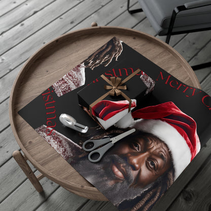 Merry Christmas  African American Inspired Santa Clause -Gift Wrap