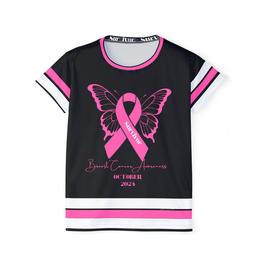 Sports Jersey Breast Cancer Awareness Survivor Pink, White and Black