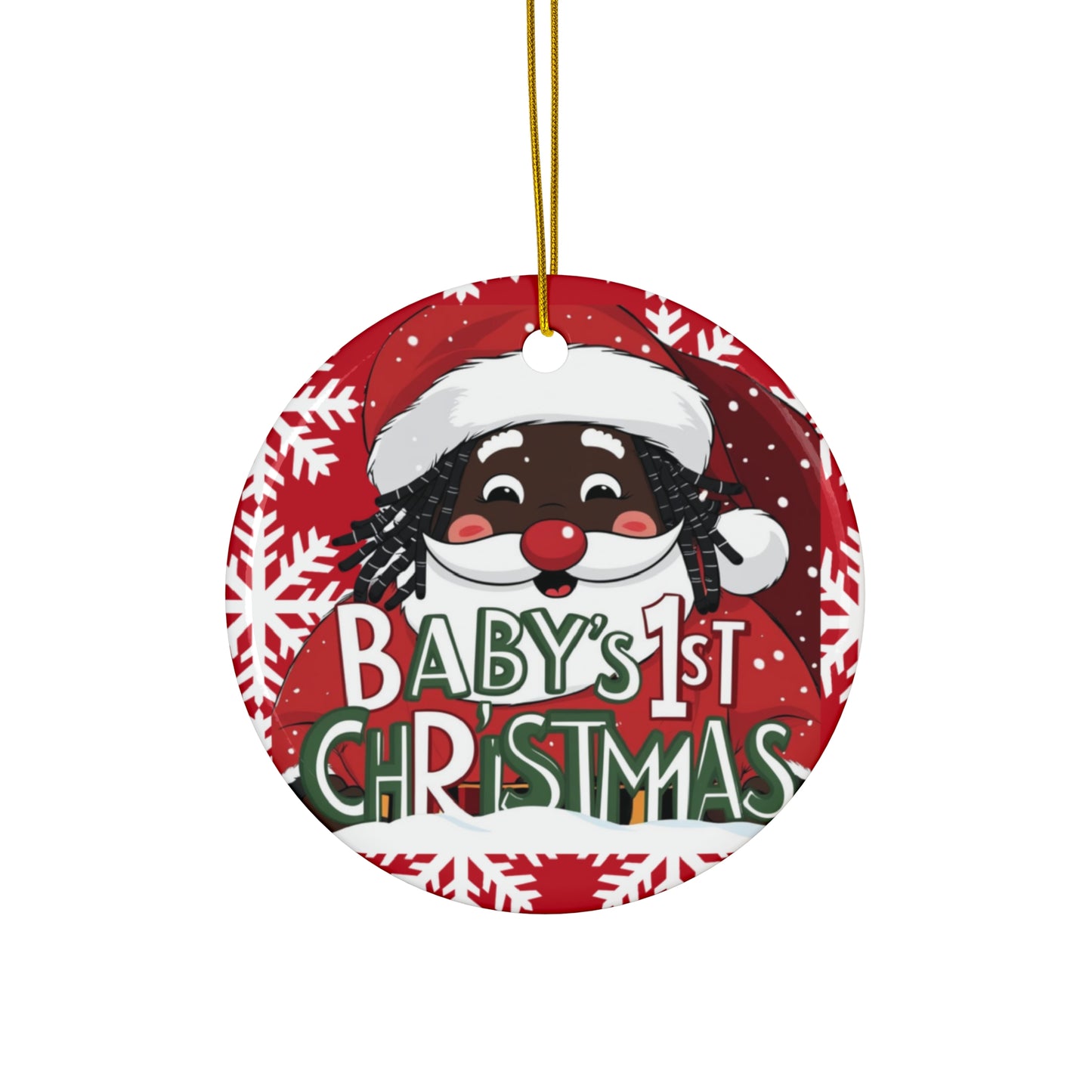 Ceramic Ornament, Christmas Decor, Holiday Bauble, Festive Santa Ornament, Xmas Tree Decoration, Santa Claus Ornament, Stocking Stuffer