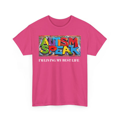 Graffiti Style Tee Shirt with 'AUTISM SPEAK' Design