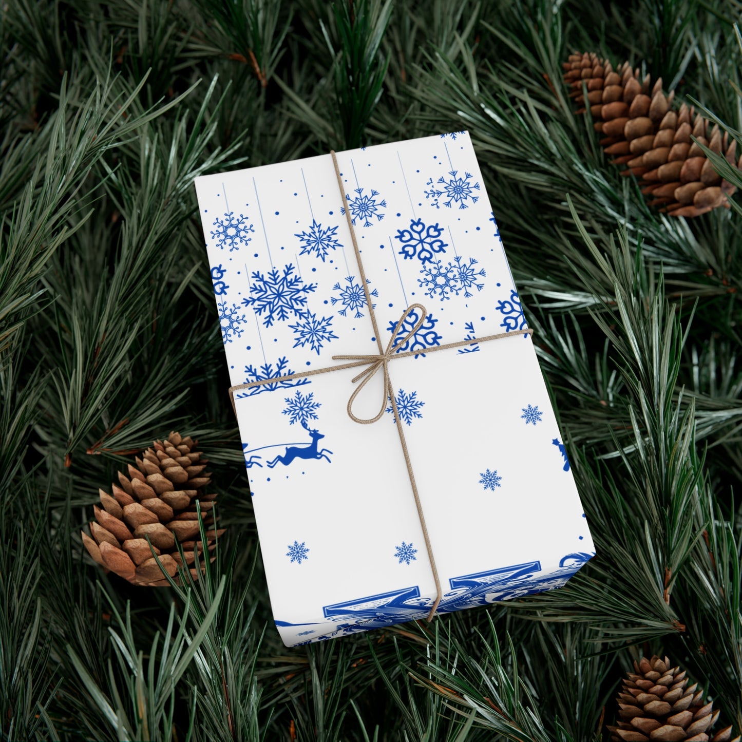 Wrapping Paper, Joy Since 1920 Zeta Inspired Christmas Gift Wrap, Royal Blue and White, Have a Merry Finer Christmas, Holiday