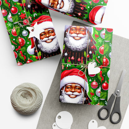 Christmas Cheer African American Wrapping Papers, Holiday Ornaments, Rosy Cheeks, Nose, Xmas Spirit Decor, Party