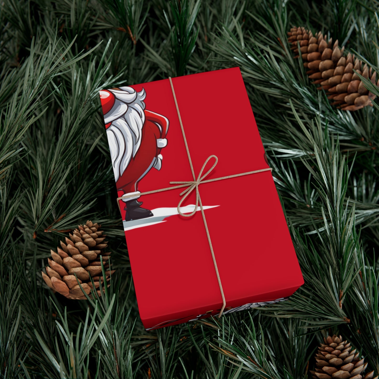 Wrapping Papers - Cheerful Cartoon Reindeer Holiday Gift Wrap, Santa Reindeer Patterned Gift Wrap, Playful