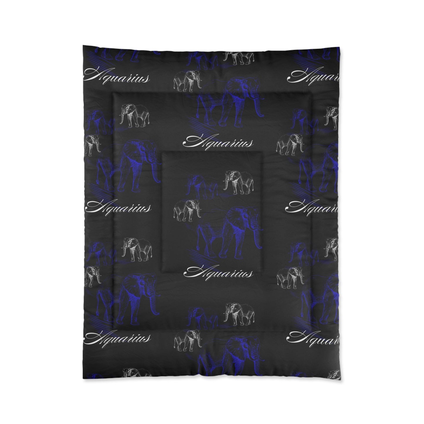 Aquarius Royal Blue And Black Comforter-VMA Specialties Boutique