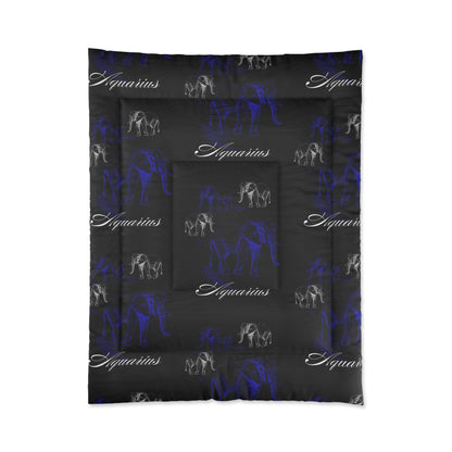 Aquarius Royal Blue And Black Comforter-VMA Specialties Boutique