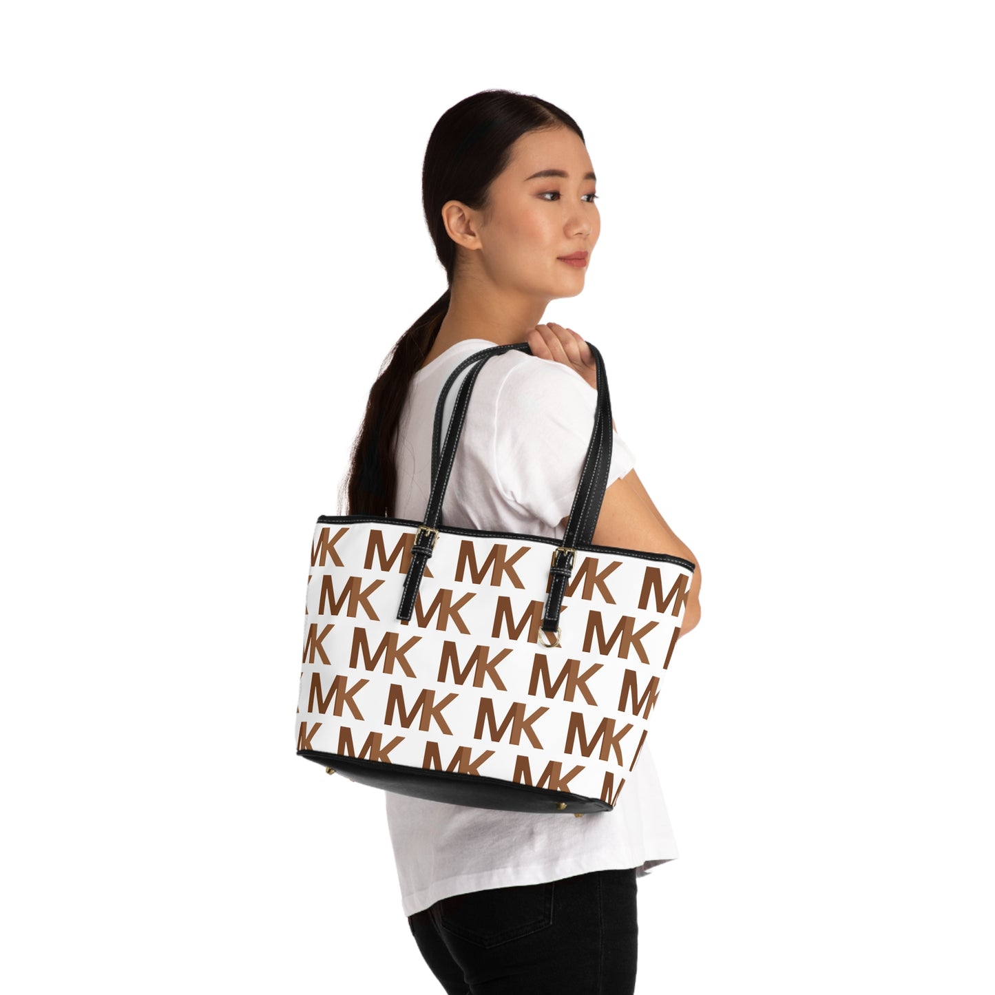 MK Leather Shoulder Bag Brown Love