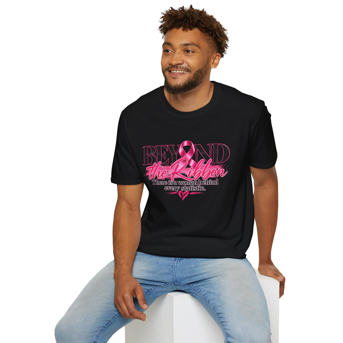 Breast Cancer Awareness T-Shirt — "Beyond the Ribbon" Her Story, Her Strength Design