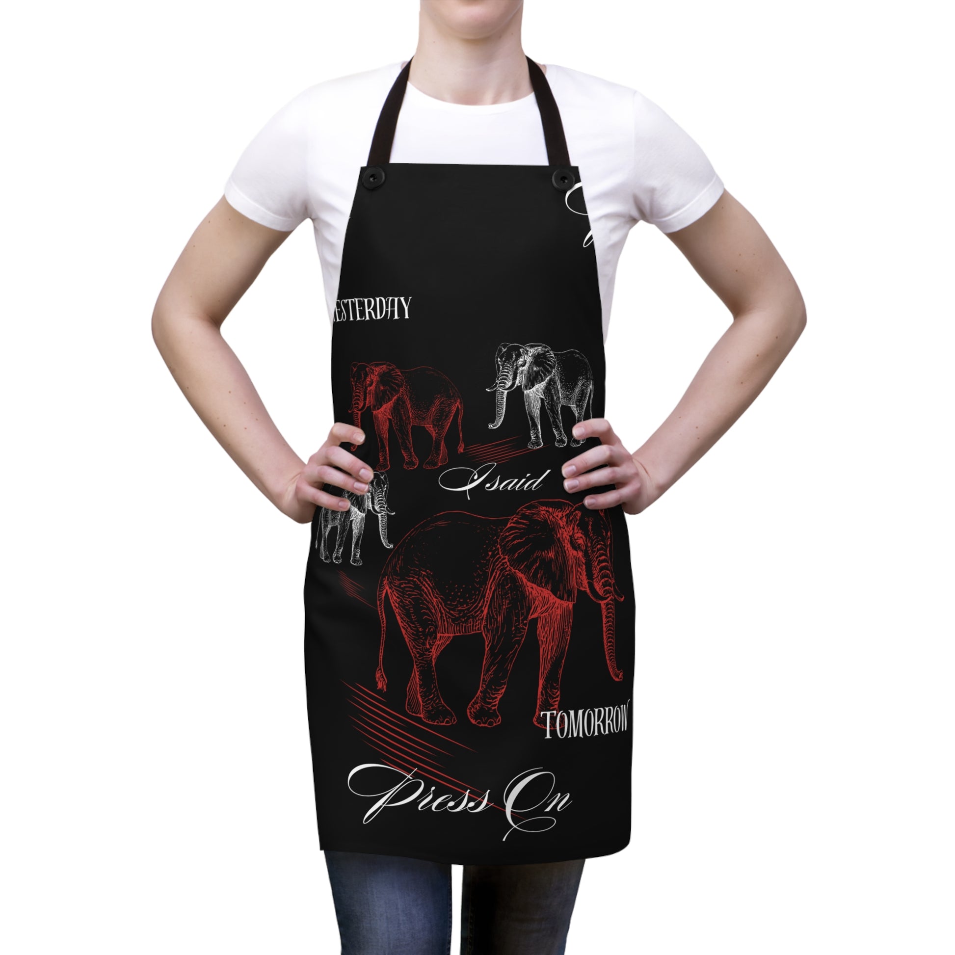 Elephant Print I Said Tomorrow Apron (AOP)-VMA Specialties Boutique