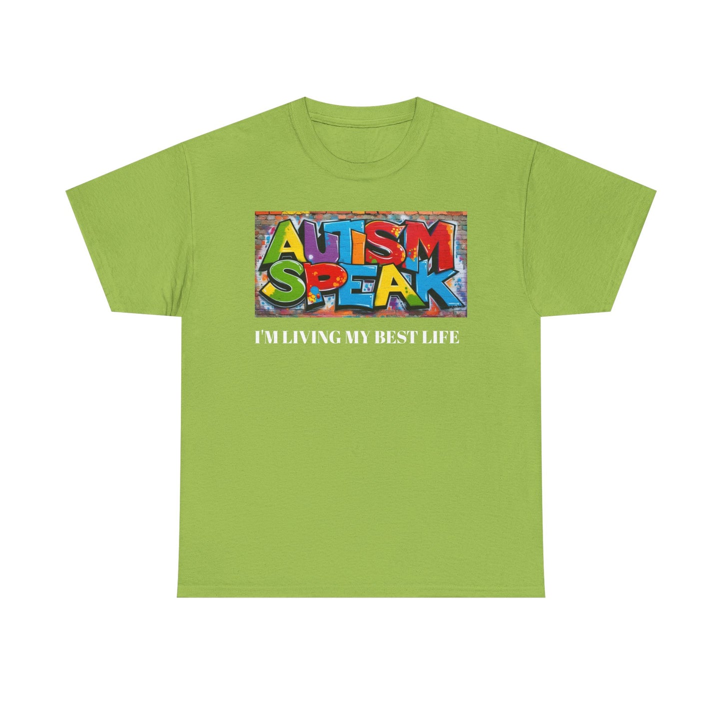 Graffiti Style Tee Shirt with 'AUTISM SPEAK' Design