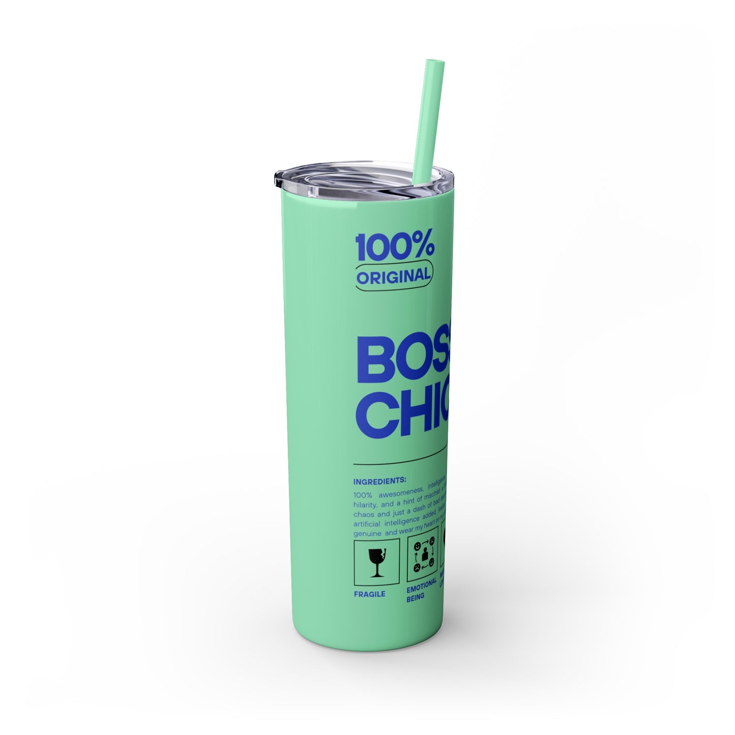 Boss Chick Skinny Tumbler with Straw, 20oz