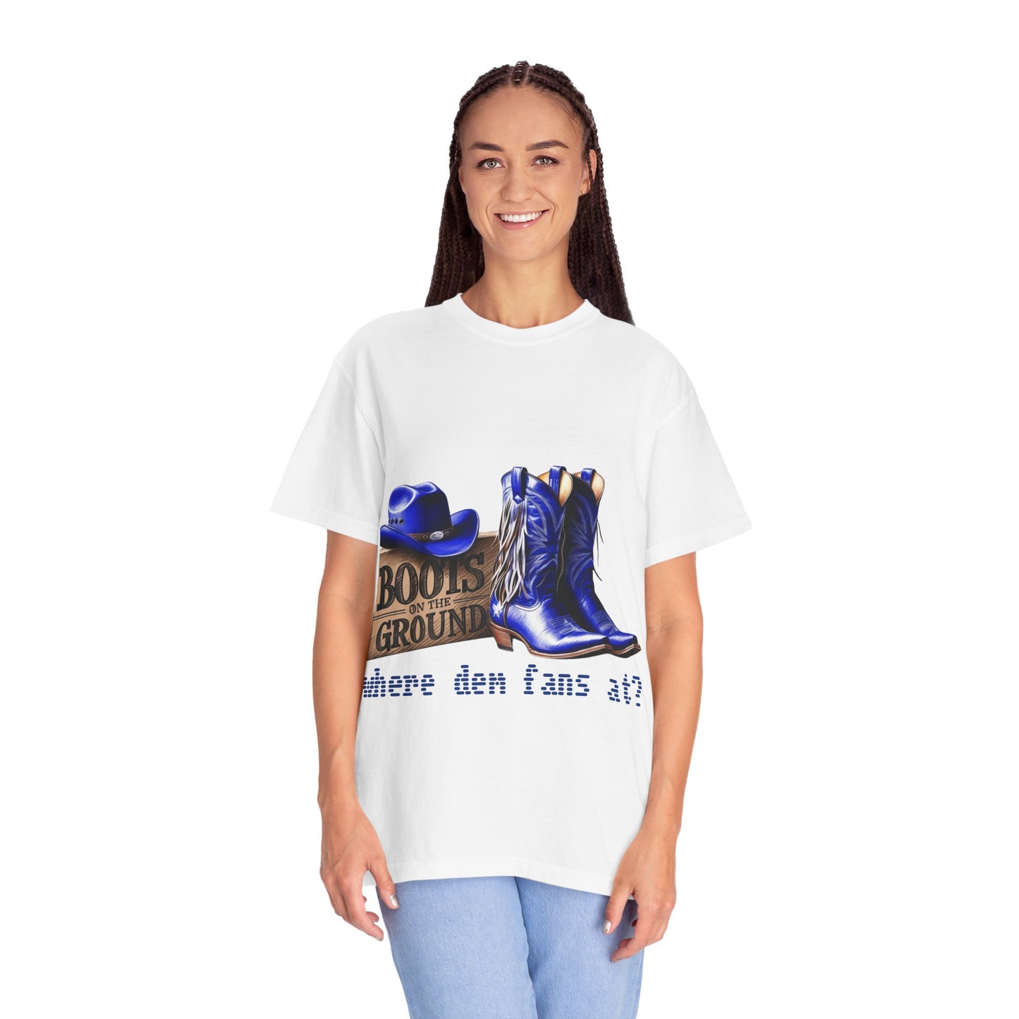 Western Cowgirl T-shirt Boots on The Ground