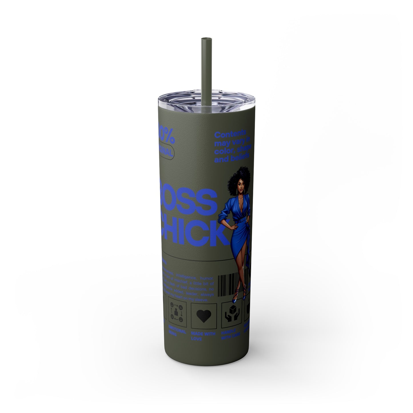 Boss Chick Skinny Tumbler with Straw, 20oz