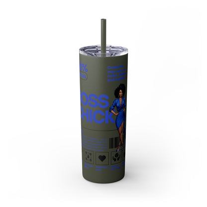 Boss Chick Skinny Tumbler with Straw, 20oz