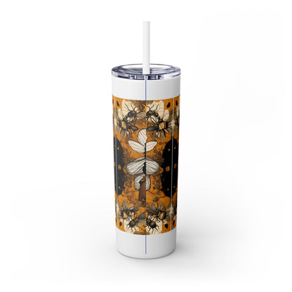 Queen Bee..Fierce & Free Skinny Tumbler with Straw, 20oz