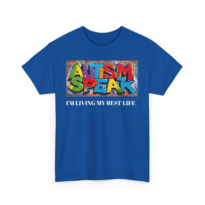 Graffiti Style Tee Shirt with 'AUTISM SPEAK' Design