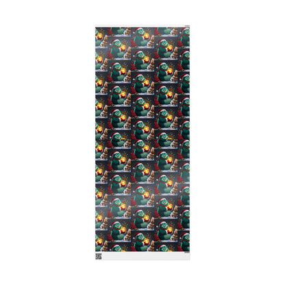 Christmas Wrapping Papers, Wizzle Claus Festive Holiday Gift Wrap, Santa Hat, Snowflakes, Magical Winter Feel, Ornaments and