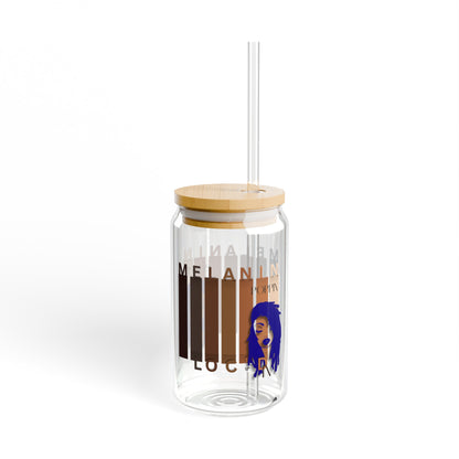 Melanin Poppin Loc'd In Sipper Glass, 16oz
