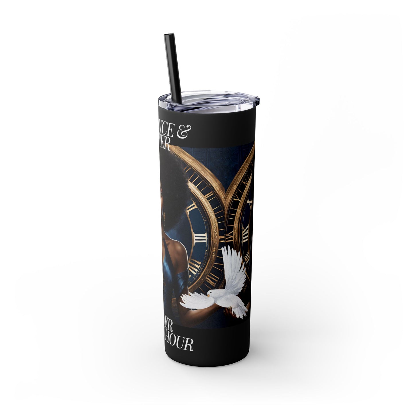 Elegance & Power.. A Finer Woman Hour Skinny Tumbler with Straw, 20oz