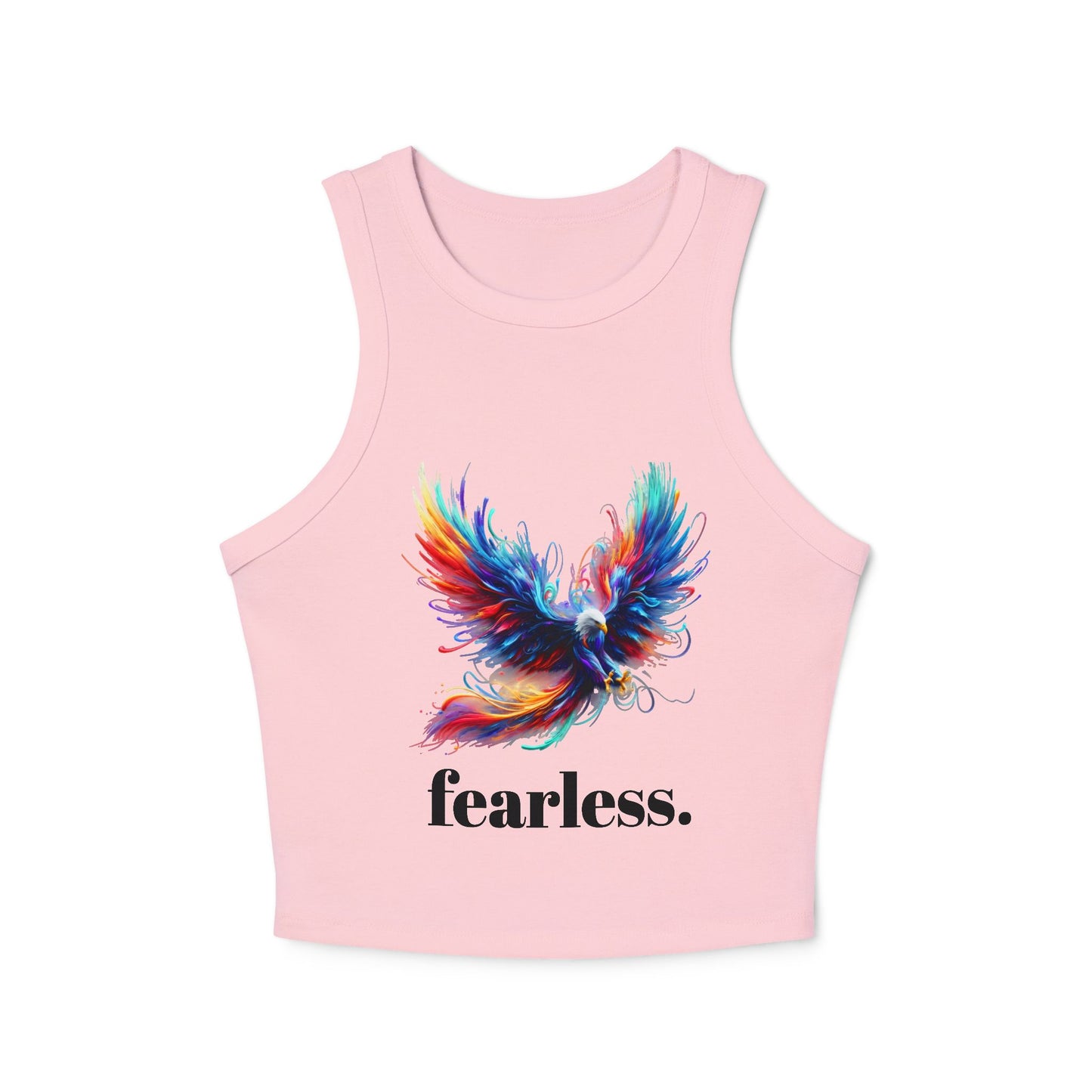 Racer Tank Top, 'fearless' Graphic Design, Edgy & Empowering Top, Casual Outings, Layering, Women's Tee, Graffiti Style