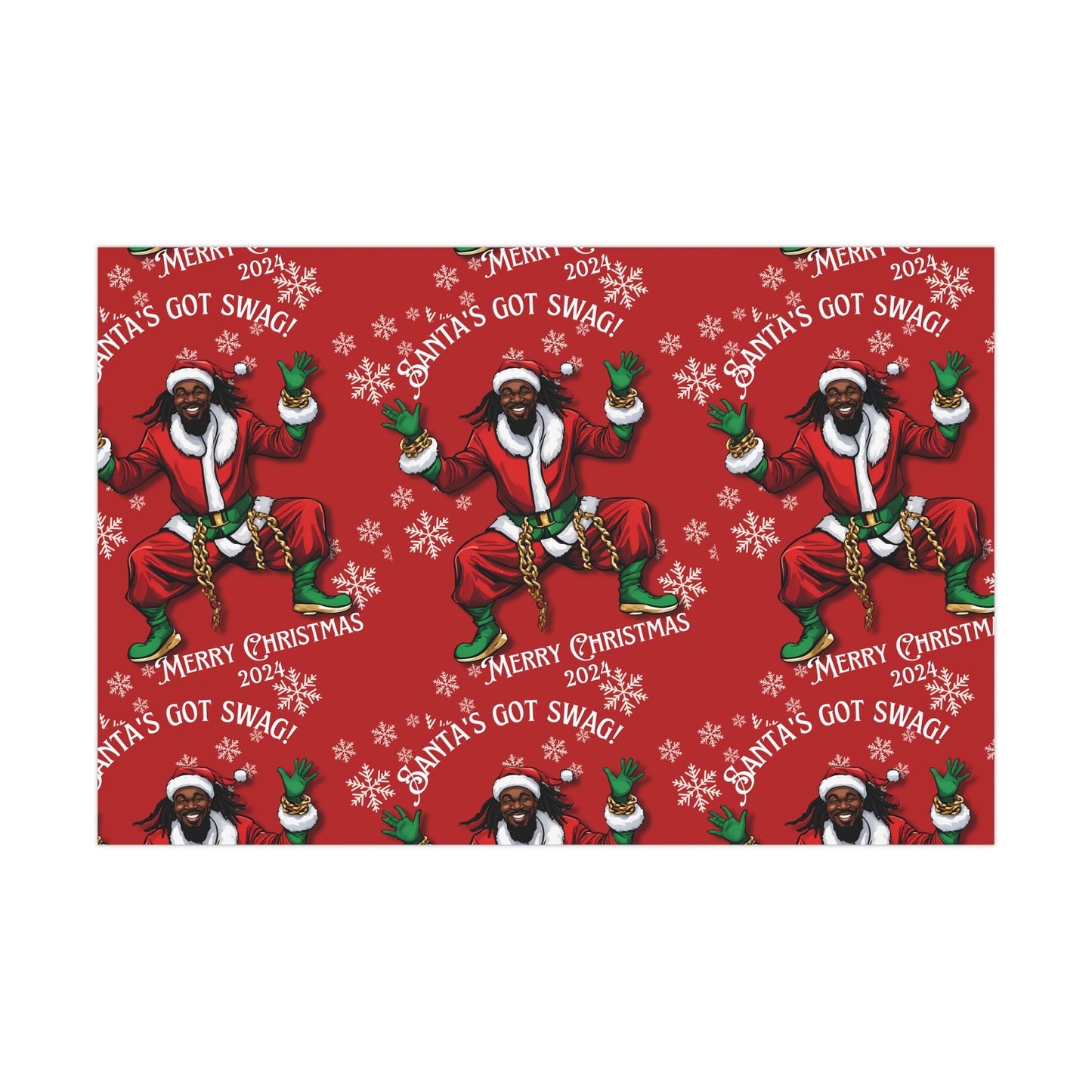Gift Wrap-African American Inspired Santa Swag