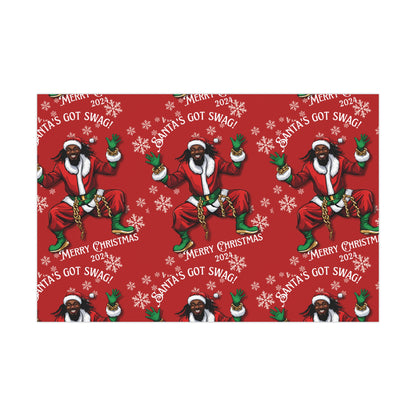 Gift Wrap-African American Inspired Santa Swag