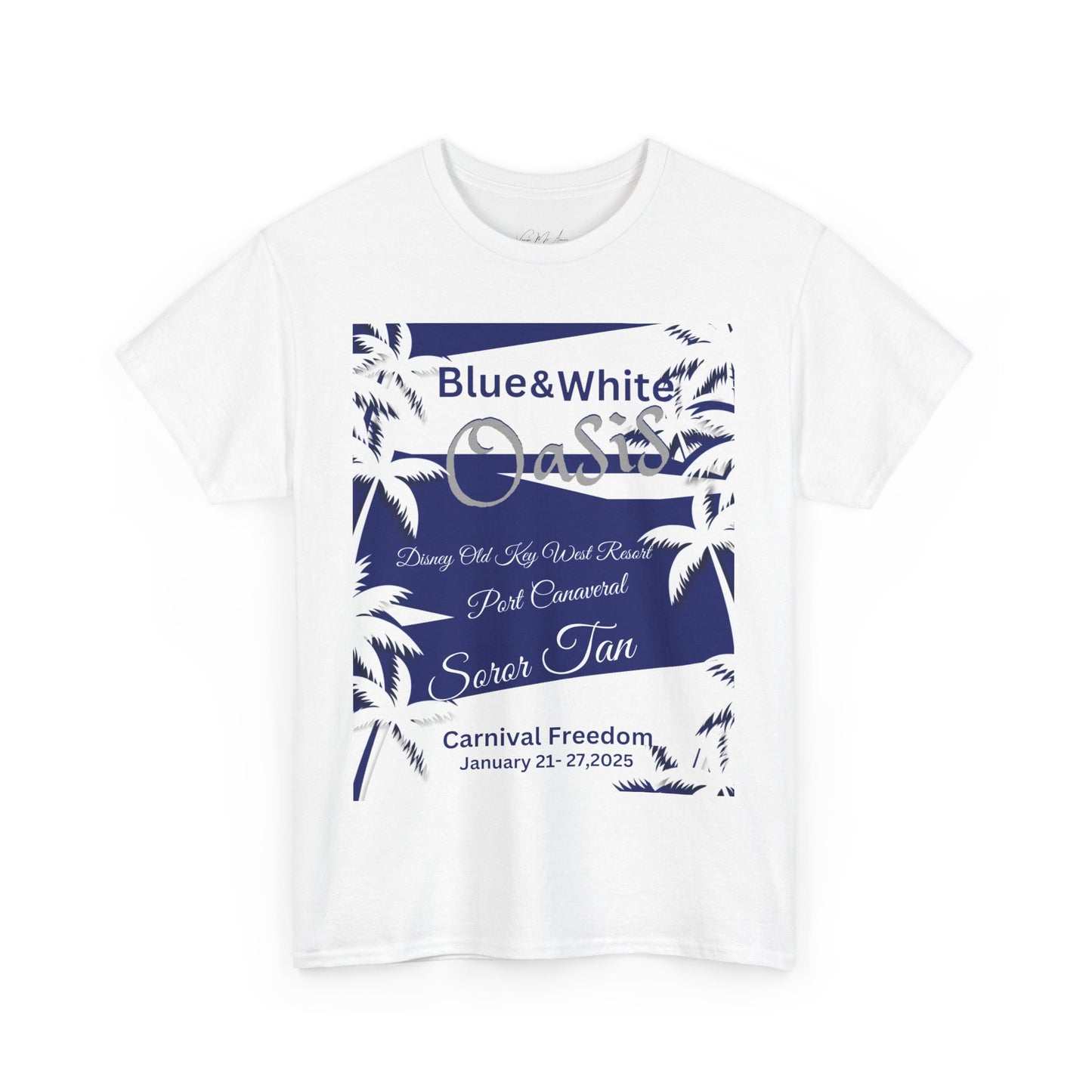 Blue Oasis Unisex Tee -  Vacation Shirt Soror Tan
