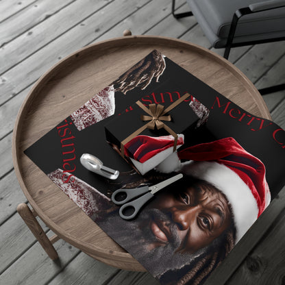 Merry Christmas  African American Inspired Santa Clause -Gift Wrap