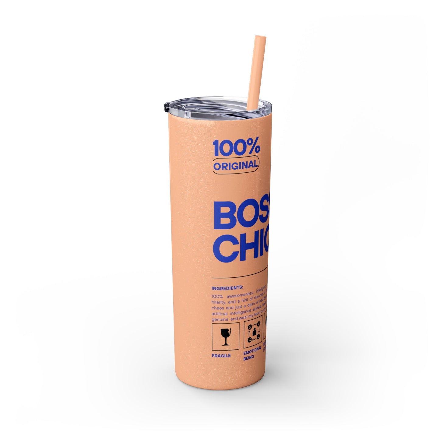 Boss Chick Skinny Tumbler with Straw, 20oz