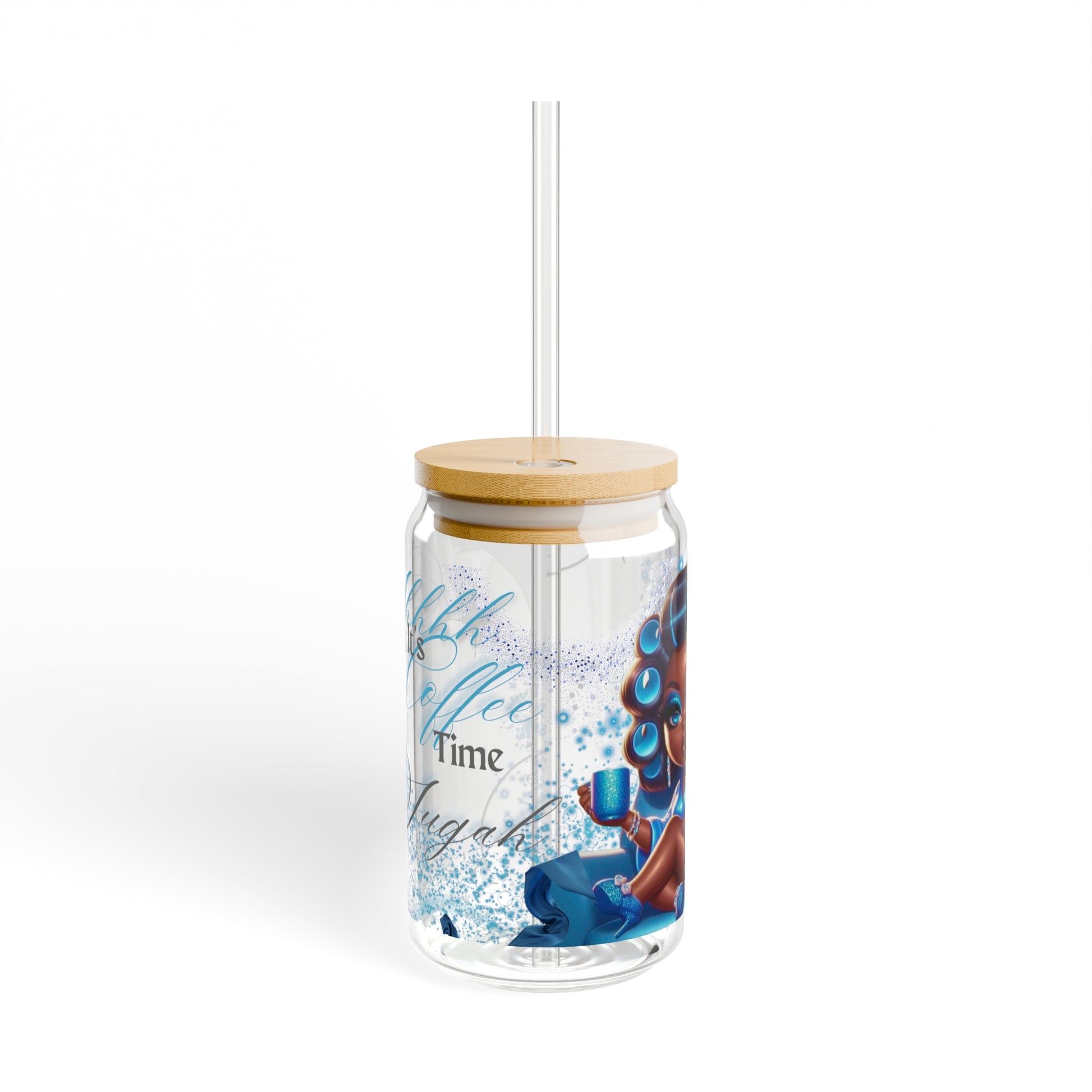 Shhh , Its Coffee Time, Sugah Sipper Glass, 16oz-VMA Specialties Boutique