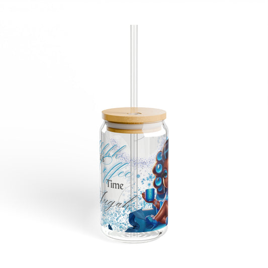 Shhh , Its Coffee Time, Sugah Sipper Glass, 16oz-VMA Specialties Boutique