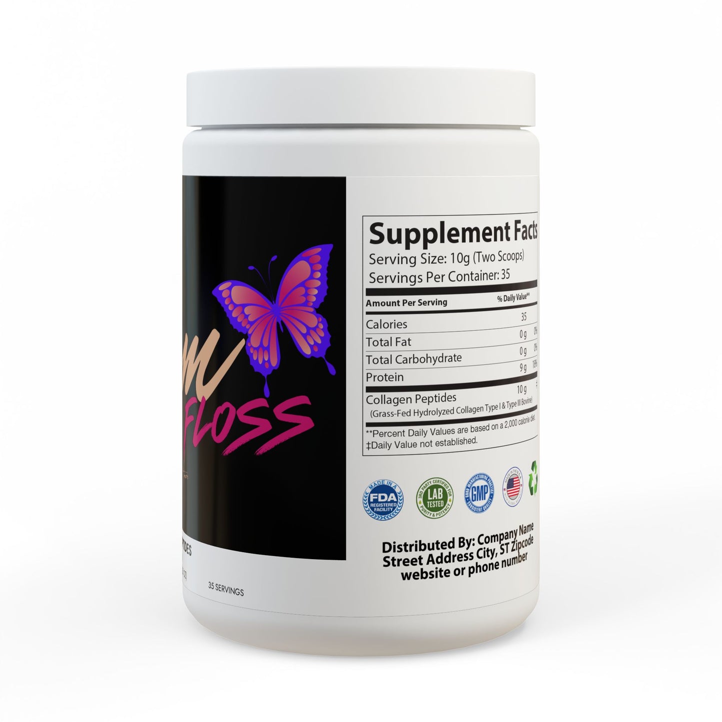 Team Dental Floss Collagen Peptides Type I & III Supplement (350g, 12.3oz)