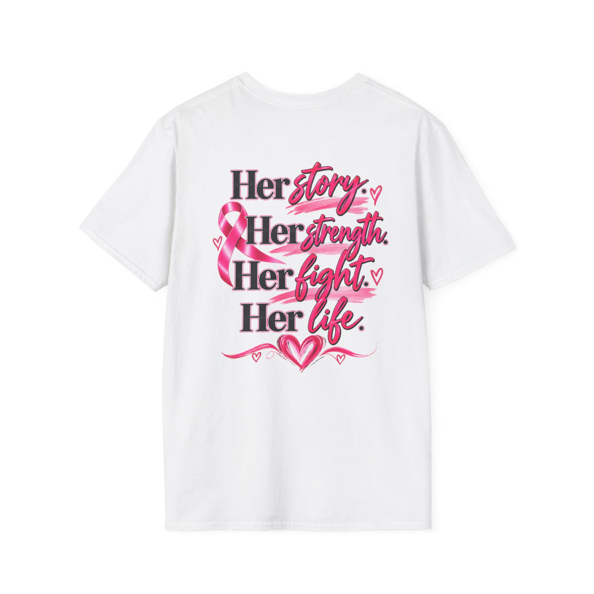 Breast Cancer Awareness T-Shirt — "Beyond the Ribbon" Her Story, Her Strength Design