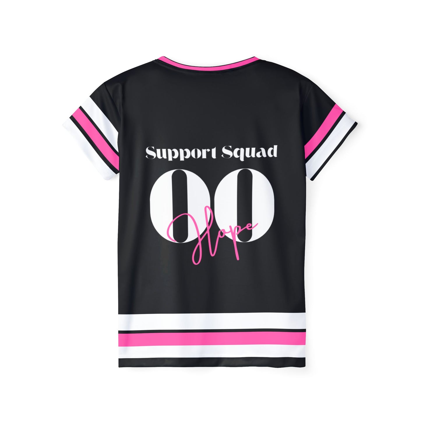 Support Squad Sports Jersey Breast Cancer Awareness Survivor Pink, White and Black
