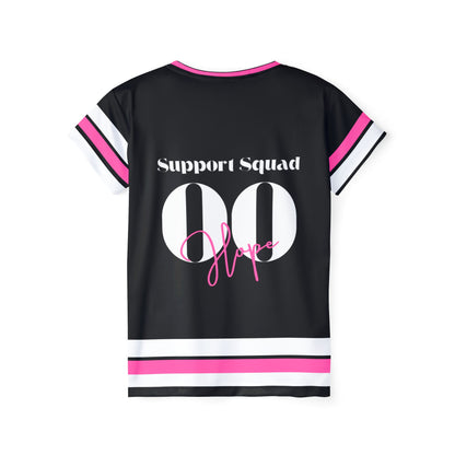 Support Squad Sports Jersey Breast Cancer Awareness Survivor Pink, White and Black