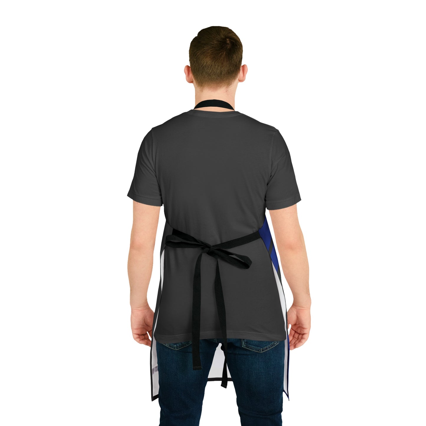 The Personalization Black/Blue Grill Apron, Color Strap