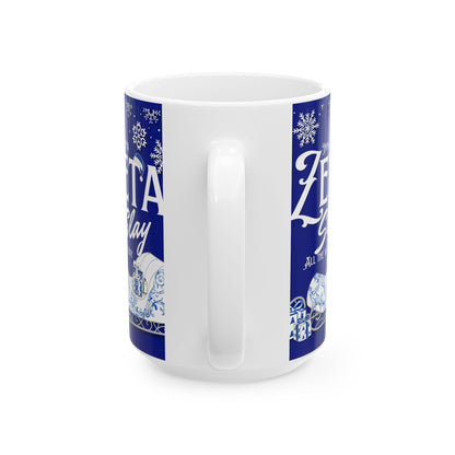 Mug - Imma Zeta Slay All the Way Royal Blue & White Christmas Mug