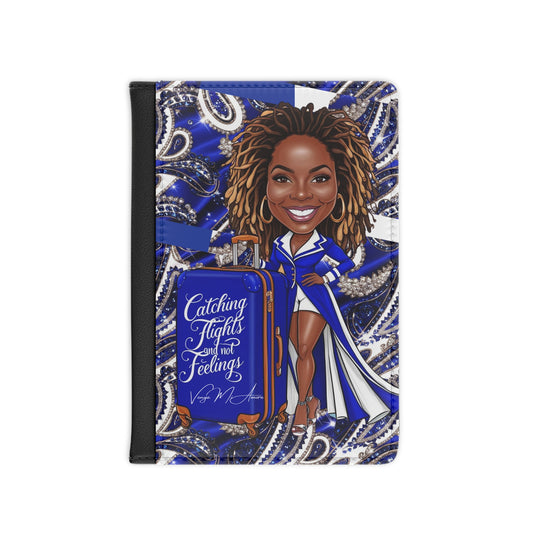 Passport Cover - Catching Flights and Not Feelings Caricature Design